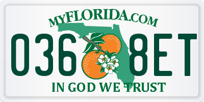 FL license plate 0368ET