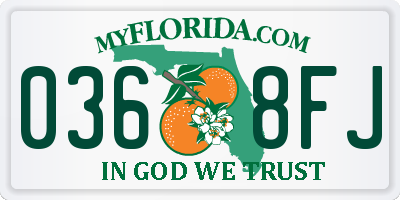 FL license plate 0368FJ