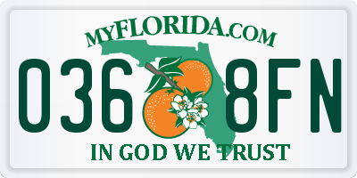 FL license plate 0368FN