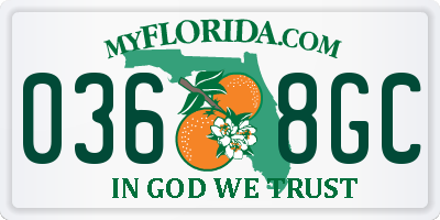 FL license plate 0368GC