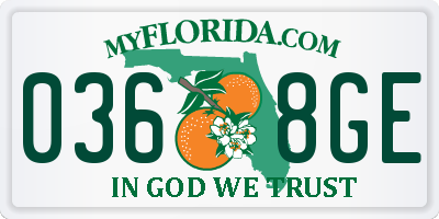 FL license plate 0368GE