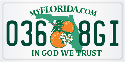 FL license plate 0368GI