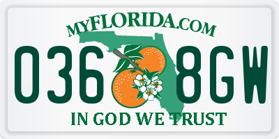 FL license plate 0368GW