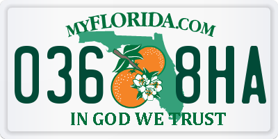 FL license plate 0368HA