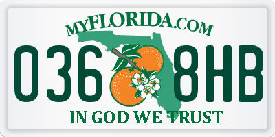 FL license plate 0368HB