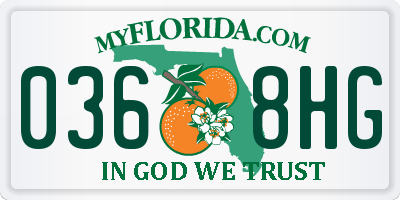 FL license plate 0368HG