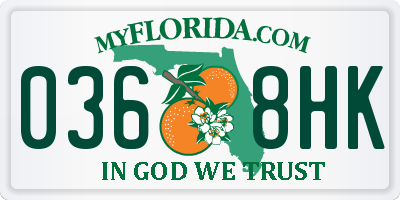 FL license plate 0368HK