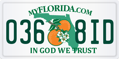 FL license plate 0368ID