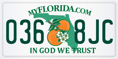 FL license plate 0368JC