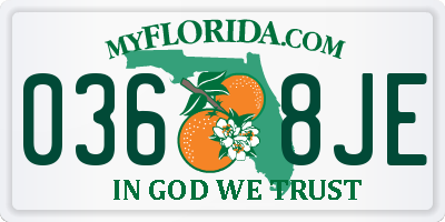 FL license plate 0368JE