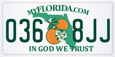 FL license plate 0368JJ