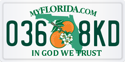 FL license plate 0368KD