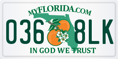 FL license plate 0368LK