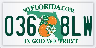 FL license plate 0368LW