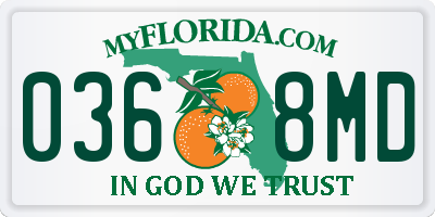 FL license plate 0368MD
