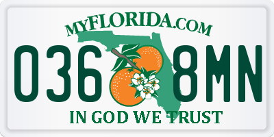 FL license plate 0368MN