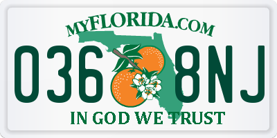 FL license plate 0368NJ