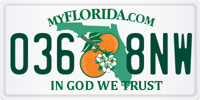 FL license plate 0368NW