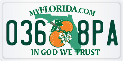 FL license plate 0368PA