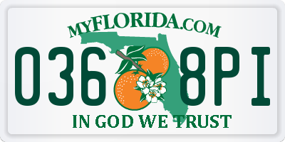 FL license plate 0368PI