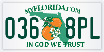 FL license plate 0368PL