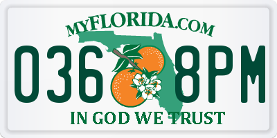FL license plate 0368PM