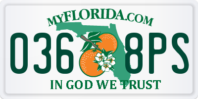 FL license plate 0368PS