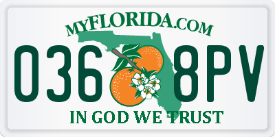 FL license plate 0368PV