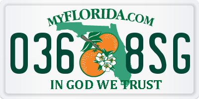 FL license plate 0368SG