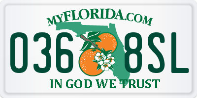 FL license plate 0368SL