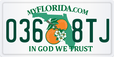 FL license plate 0368TJ