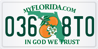 FL license plate 0368TO