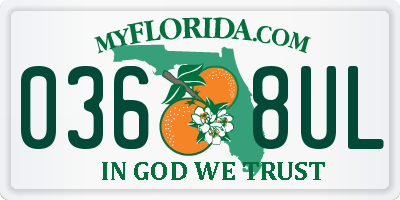 FL license plate 0368UL