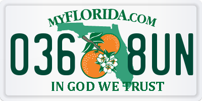 FL license plate 0368UN