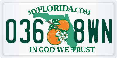 FL license plate 0368WN