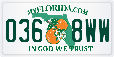 FL license plate 0368WW