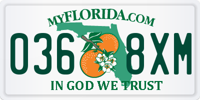 FL license plate 0368XM