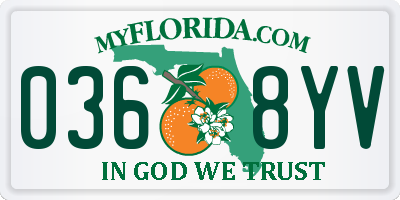 FL license plate 0368YV
