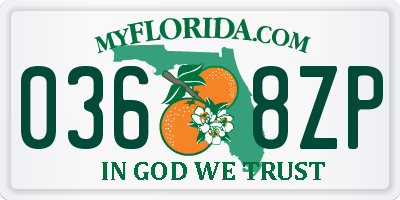 FL license plate 0368ZP