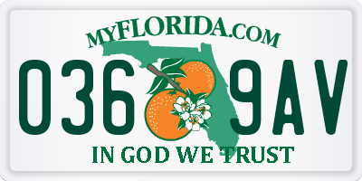 FL license plate 0369AV