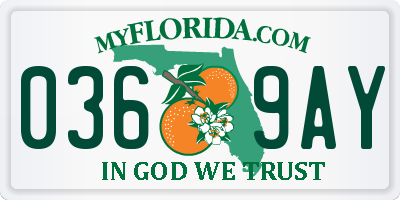 FL license plate 0369AY