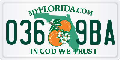 FL license plate 0369BA