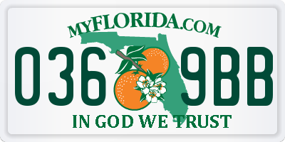 FL license plate 0369BB