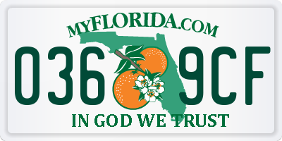 FL license plate 0369CF