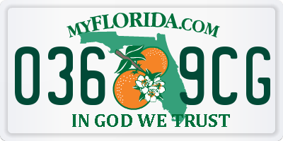 FL license plate 0369CG