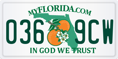 FL license plate 0369CW