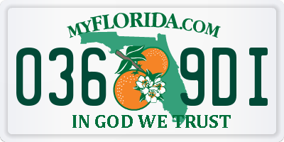 FL license plate 0369DI