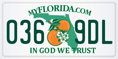 FL license plate 0369DL