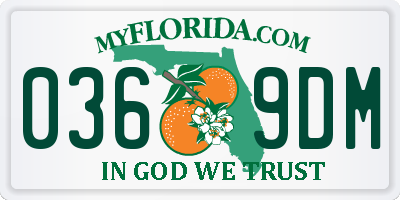 FL license plate 0369DM