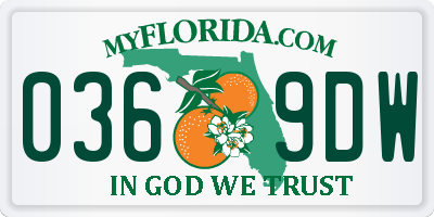 FL license plate 0369DW